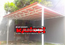 hasil pemasangan kanopi baja ringan atap go green merah sukmajaya