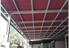 kanopi baja ringan atap go green merah di kalimulya mataharikanopi.com