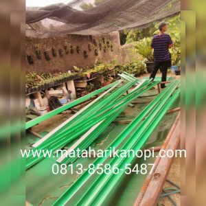 Hasil Pemasangan Kanopi Baja Ringan Atap Go Green Merah Type Standar + Cat Hijau, di Jl. Sampit 3, No.99, Depok 2 Timur