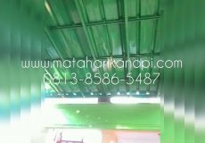 Hasil Pemasangan Kanopi Baja Ringan Atap Spandek + Pengecatan Hijau di Perum Atsiri (Komplek Pertanian), Citayem, Depok