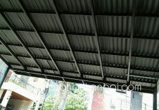 Hasil Pemasangan Kanopi Baja Ringan Atap Go Green Abu-abu Type Super Elegan + Pengecetan di Perumahan D'Palm Residence Blok B2, Cagar Alam, Depok