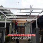 Hasil Pemasangan Kanopi Baja Ringan Murah Atap Alderon di Komplek Limus Pratama, Blok E3 No.1, Cileungsi, Bogor