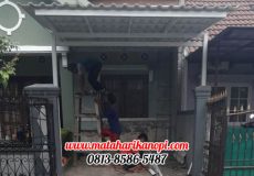 Hasil Pemasangan Kanopi Baja Ringan Murah Atap Alderon di Komplek Limus Pratama, Blok E3 No.1, Cileungsi, Bogor