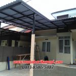 Hasil Pemasangan Kanopi Baja Ringan Murah Atap Alderon di Perum Kristal Garden, Cibinong, Citereup, Bogor