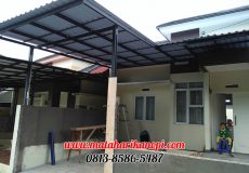 Hasil Pemasangan Kanopi Baja Ringan Murah Atap Alderon di Perum Kristal Garden, Cibinong, Citereup, Bogor