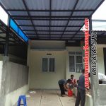 Hasil Pemasangan Kanopi Baja Ringan Murah Atap Alderon di Perum Kristal Garden, Cibinong, Citereup, Bogor