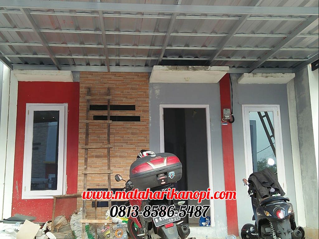 Hasil Pemasangan Kanopi Baja Ringan Atap Spandek Elegan di Perum Griya Sehati Pabuaran, Cibinong, Bogor