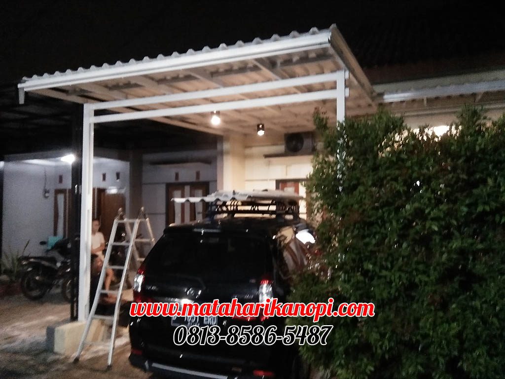 Hasil Pemasangan Kanopi Baja Ringan Atap Alderon di Jl. Lingkar Sari 2, Kalisari, Pasar Rebo, Jakarta Timur