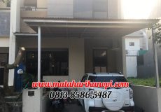 Hasil Pemasangan Kanopi Baja Ringan Atap Go Green Merah Type Ekonomis di Perum Cibubur Residence