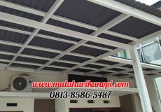 Hasil Pemasangan Kanopi Baja Ringan Atap Go Green Super Elegan Murah di Cluster Bale Setu, Cipayung, Jakarta Timur