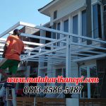 Hasil Pemasangan Kanopi Baja Ringan Atap Alderon Super Elegan di Perum Grand Depok City (GDC), Cluster Viscany Blok A10