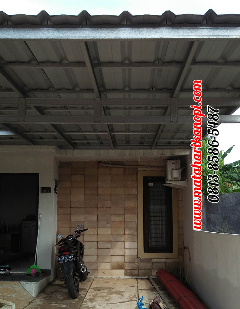 Hasil Pemasangan Kanopi Baja Ringan Atap Spandek di Perum Puri Mas Depok, Sawangan