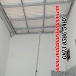 Hasil Pemasangan Kanopi Baja Ringan Atap Alderon RS mix Solartuff di Cipayung, Cibubur, Jakarta Timur