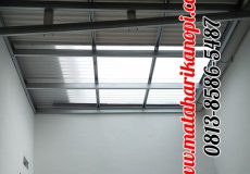 Hasil Pemasangan Kanopi Baja Ringan Atap Alderon RS mix Solartuff di Cipayung, Cibubur, Jakarta Timur
