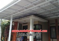Hasil Pemasangan Kanopi Baja Ringan Atap Alderon Super Elegan di Perum Cimanggis Green Residence, Blok H.5, Cimanggis, Depok