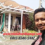 Hasil Pemasangan Kanopi Baja Ringan Atap Alderon Super Elegan di Perum Cimanggis Green Residence, Blok H.5, Cimanggis, Depok