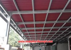 Hasil Pemasangan Kanopi Baja Ringan Atap Go Green Merah di Kalimulya, Cilodong, Depok