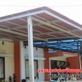 Hasil Pemasangan Kanopi Baja Ringan Atap Go Green Merah di Depok 2 Timur