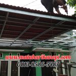 Hasil Pemasangan Kanopi Baja Ringan Atap Go Green Standar Warna Merah di Perum Villa Pelangi, Pengasinan, Bekasi Timur