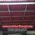 Hasil Pemasangan Kanopi Baja Ringan Atap Go Green Standar Warna Merah di Perum Villa Pelangi, Pengasinan, Bekasi Timur