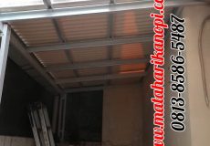 Hasil Pemasangan Kanopi Baja Ringan Atap Solartuff mix Alderon RS di Perum Bukit Golf, Blok EE9 NO.5, Cibubur, Jakarta Timur