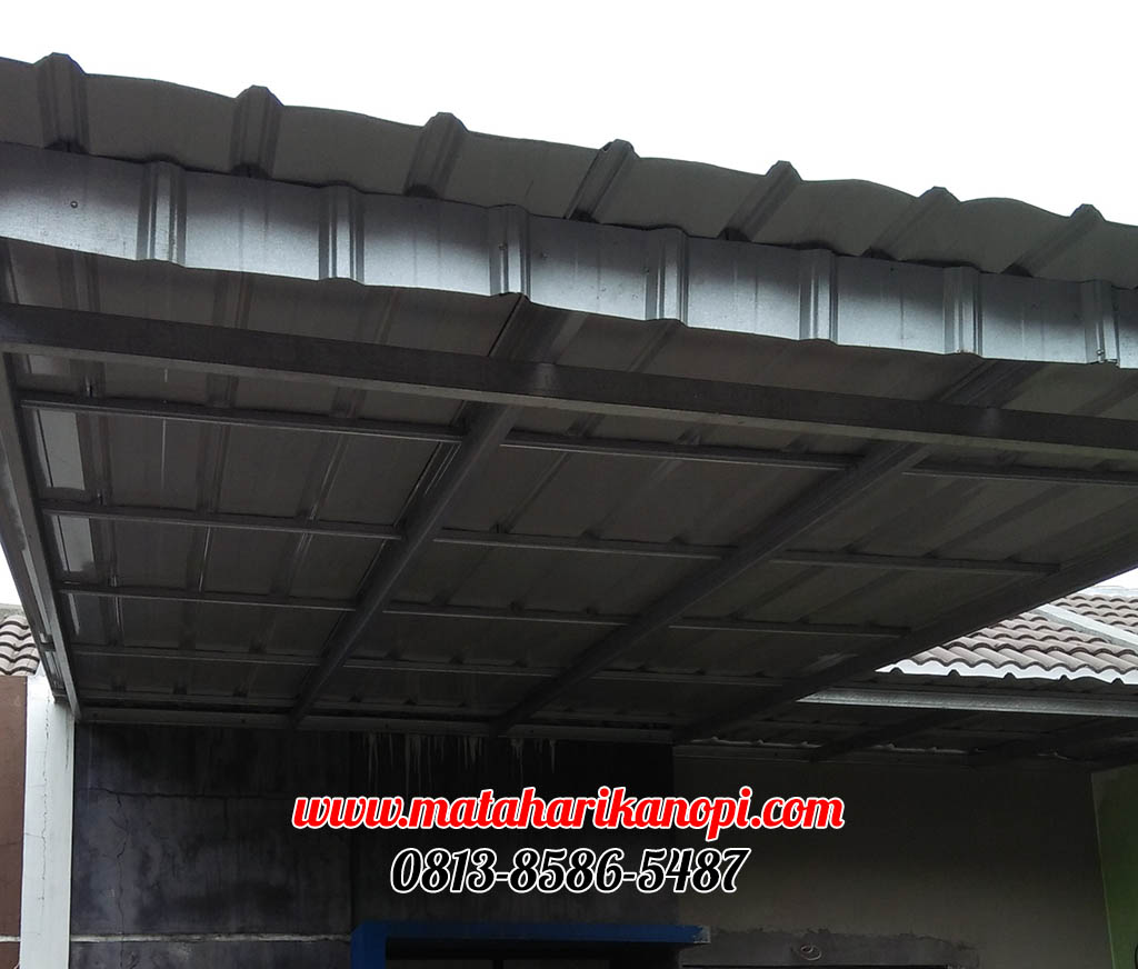 Hasil Pemasangan Kanopi Baja Ringan Atap Spandek di Perum Griya Melati Mas, Sektor Melati, Grand Depok City (GDC)