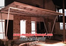Hasil Pemasangan Kanopi Baja Ringan Atap Evo Gold di Perum Shafa Town House, Cikaret, Ciomas, Bogor