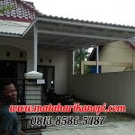 Hasil Pemasangan Kanopi Baja Ringan Atap Alderon Putih di Perum Sawangan Permai, Depok