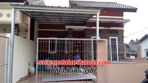 Hasil Pemasangan Kanopi Baja Ringan Atap Spandek Standar di Perum Bumi CImanggis 2, Blok S7, Cimanggis, Depok