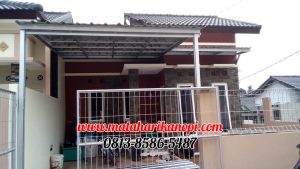 Hasil Pemasangan Kanopi Baja Ringan Atap Spandek Standar di Perum Bumi CImanggis 2, Blok S7, Cimanggis, Depok