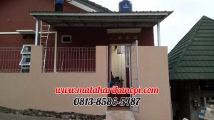 Hasil Pemasangan Kanopi Baja Ringan Atap Spandek Standar di Perum Bumi CImanggis 2, Blok S7, Cimanggis, Depok