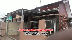 Hasil Pemasangan Kanopi Baja Ringan Atap Spandek Standar di Perum Bumi CImanggis 2, Blok S7, Cimanggis, Depok