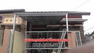 Hasil Pemasangan Kanopi Baja Ringan Atap Spandek Standar di Perum Bumi CImanggis 2, Blok S7, Cimanggis, Depok