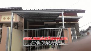 Hasil Pemasangan Kanopi Baja Ringan Atap Spandek Standar di Perum Bumi CImanggis 2, Blok S7, Cimanggis, Depok