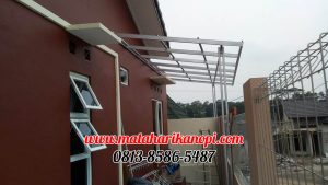 Hasil Pemasangan Kanopi Baja Ringan Atap Spandek Standar di Perum Bumi CImanggis 2, Blok S7, Cimanggis, Depok