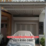 Hasil Pemasangan Kanopi Baja Ringan Atap Alderon Putih di Perum Raffles Hills A15, Cibubr, Jakarta Timur