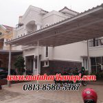 Hasil Pemasangan Kanopi Baja Ringan Atap Alderon Putih di Perum Raffles Hills A40, Cibubur, Jakarta Timur