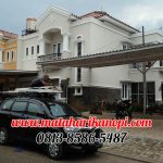 Hasil Pemasangan Kanopi Baja Ringan Atap Alderon Putih di Perum Raffles Hills A40, Cibubur, Jakarta Timur