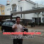 Hasil Pemasangan Kanopi Baja Ringan Atap Alderon Putih di Perum Raffles Hills A40, Cibubur, Jakarta Timur