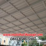Hasil Pemasangan Kanopi Baja Ringan Atap Alderon Putih di Perum Raffles Hills A40, Cibubur, Jakarta Timur
