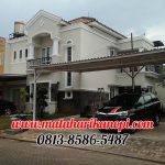 Hasil Pemasangan Kanopi Baja Ringan Atap Alderon Putih di Perum Raffles Hills A40, Cibubur, Jakarta Timur