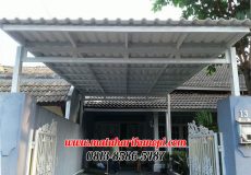 Hasil Pemasangan Kanopi Baja Ringan Atap Alderon Putih + Cat di Pangkalan Jati, Cinere