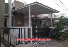 Hasil Pemasangan Kanopi Baja Ringan Atap Alderon Putih Type Super Elegan + Cat di Griya Bukit Jaya 2, Blok BA5 No.2, Bojong Nangka, Gunung Putri, Bogor