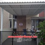Hasil Pemasangan Kanopi Baja Ringan Atap Alderon Putih Type Super Elegan + Cat di Griya Bukit Jaya 2, Blok BA5 No.2, Bojong Nangka, Gunung Putri, Bogor