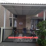 Hasil Pemasangan Kanopi Baja Ringan Atap Alderon Putih Type Super Elegan + Cat di Griya Bukit Jaya 2, Blok BA5 No.2, Bojong Nangka, Gunung Putri, Bogor