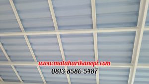 Hasil Pemasangan Kanopi Baja Ringan Atap Alderon Biru Type Elegan + Cat Putih di Perum Sasak Residence, Kalimulya, Grand Depok City, Depok