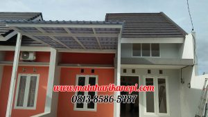 Hasil Pemasangan Kanopi Baja Ringan Atap Alderon Biru Type Elegan + Cat Putih di Perum Sasak Residence, Kalimulya, Grand Depok City, Depok