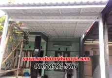 Hasil Pemasangan Kanopi Baja Ringan Atap Alderon Super Elegan Putih + Cat Putih di Kalisari, Jakarta Timur