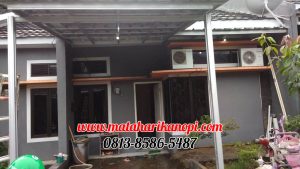 Hasil Pemasangan Kanopi Baja Ringan Atap Spandek Standar di Shapire Regency, Ragajaya, Citayem, Depok