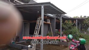 Hasil Pemasangan Kanopi Baja Ringan Atap Spandek Standar di Shapire Regency, Ragajaya, Citayem, Depok